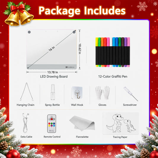 Mesemi 16" LED Drawing Board for 3+ Year old Boys Girls