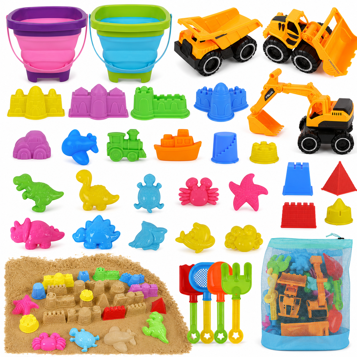 Mesemi 35Pcs Sandbox Toys Set for Kids & Toddlers