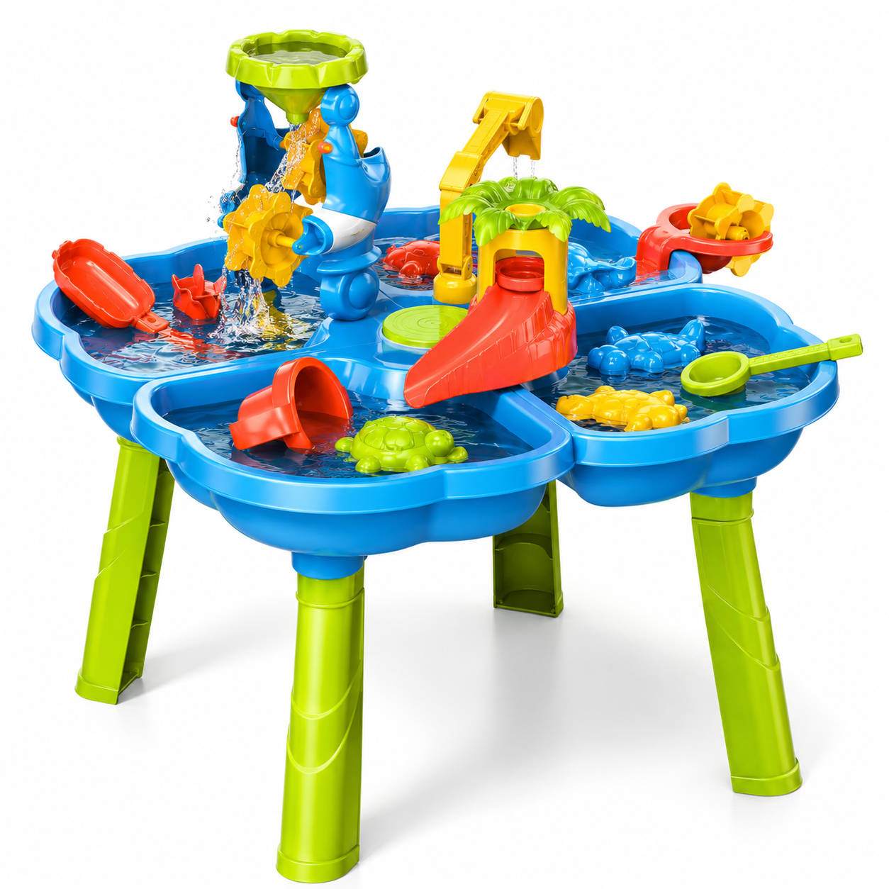 Mesemi 4 in 1 Dinosaur Planet Sand Water Table for Ages 2-4 Toddlers