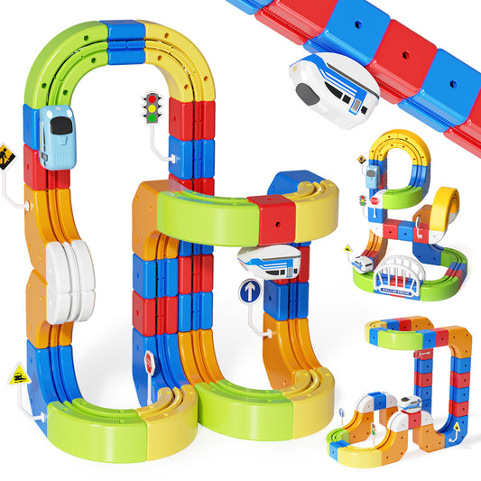 Mesemi Electric Train Set for 3 4 5 6 7 8 Years Old Boys and Girls-96PCS