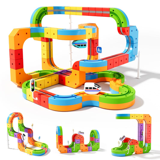 Mesemi Electric Train Set for 3 4 5 6 7 8 Years Old Boys and Girls-172PCS